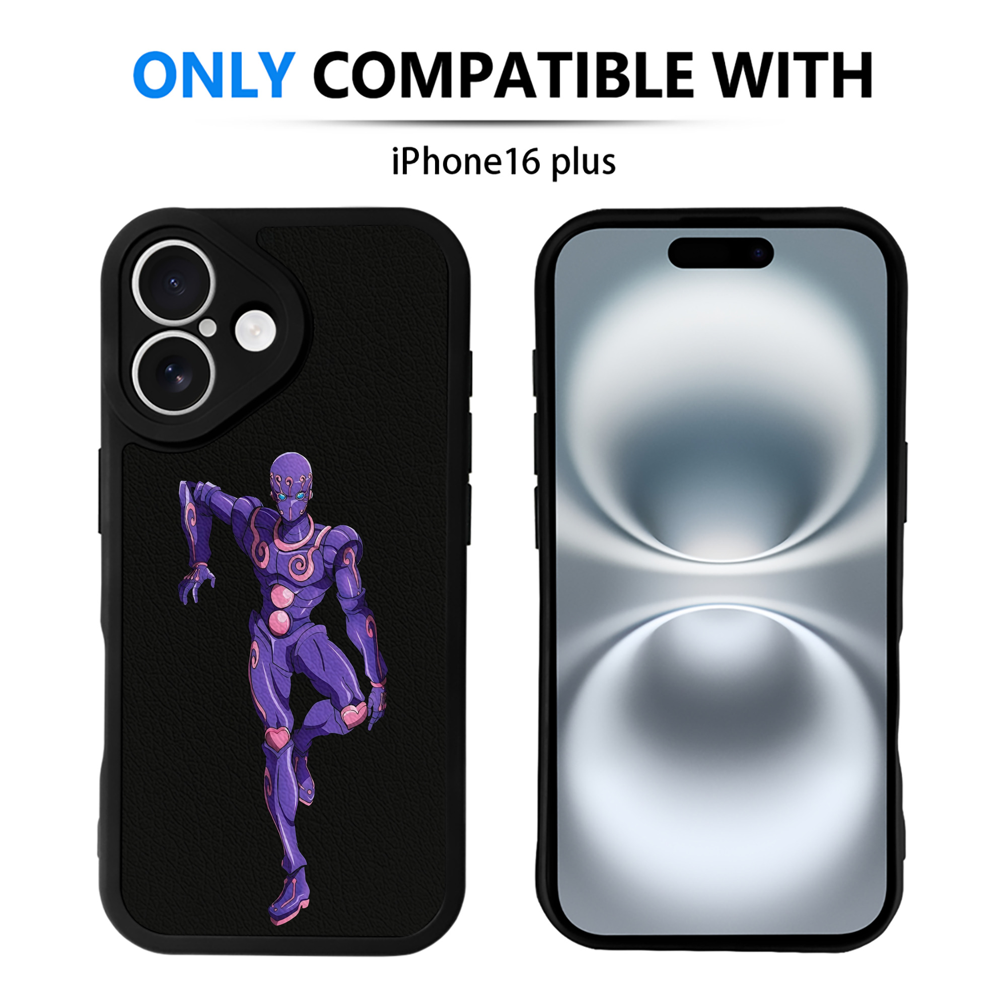 （画像用） ジョジョの奇妙な冒険 JoJo's Bizarre Adventure 【iPhone 16シリーズ対応】シリコンスマホケース（レザー調） 材質：シリコン